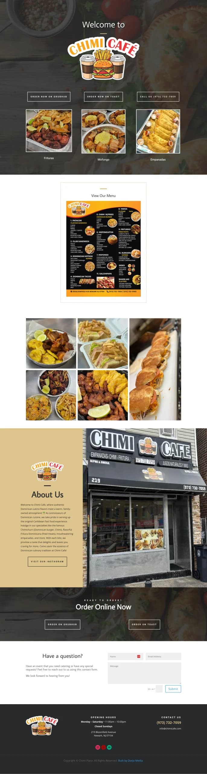 Chimi Cafe website screenshot